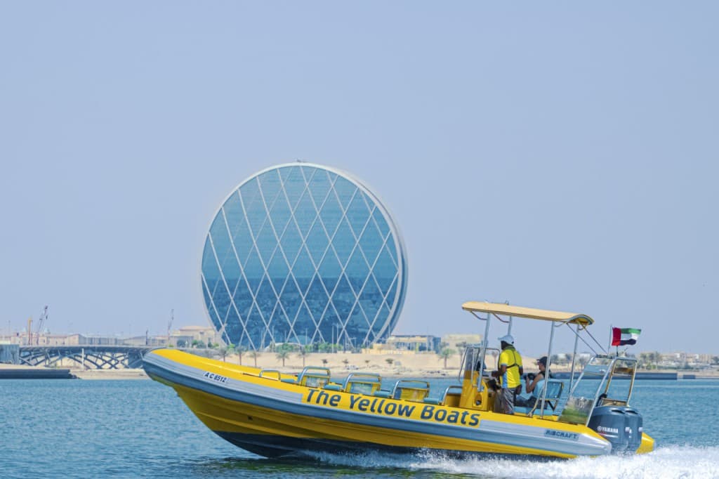 The Yellow Boats Abu Dhabi Speedboat Tour (The Yellow Boats Abu Dhabi - Corniche Tour (60 Minutes))
