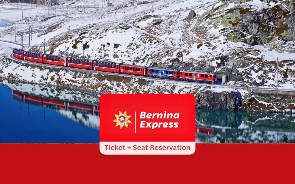 Bernina Express Train Tickets with Reserved Seats (St. Moritz to Chur + 1st Class Seats)