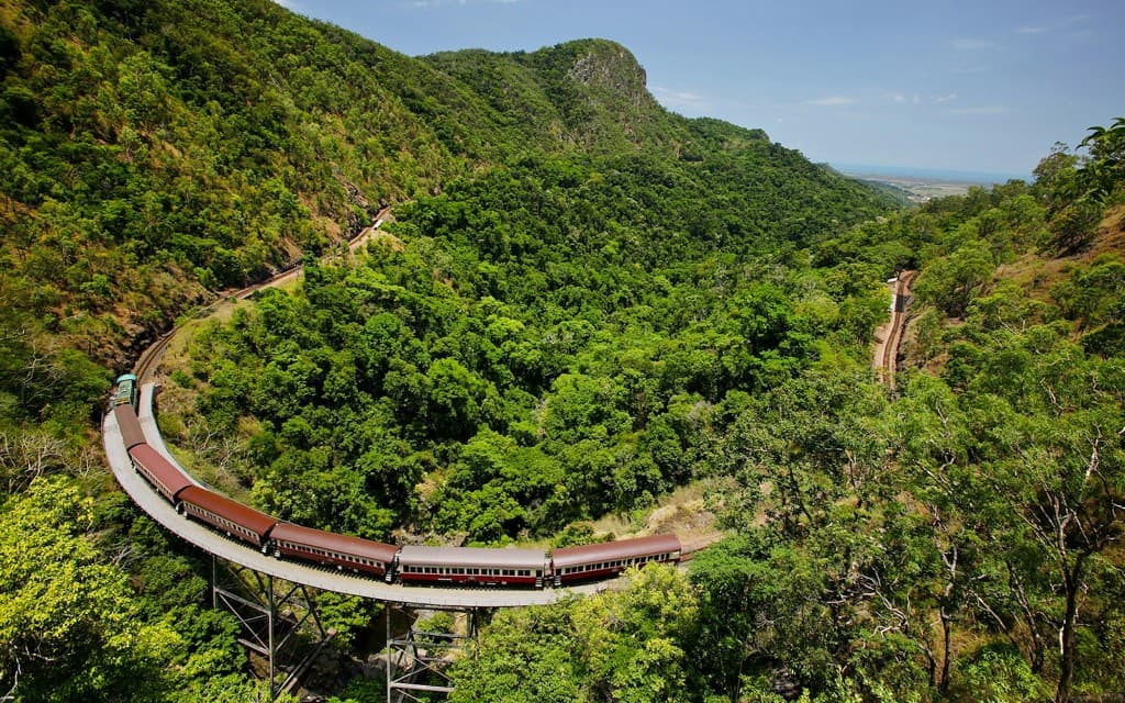 From Cairns: Scenic Train with Gold Class & Skyrail Kuranda Tour with Transfers (Kuranda Scenic Rail & Skyrail (ex Cairns))