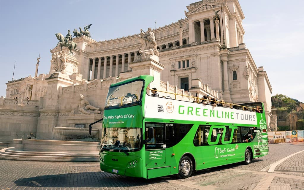 Green Line: Rome Hop-on Hop-off Bus Tour (72-Hour Pass)