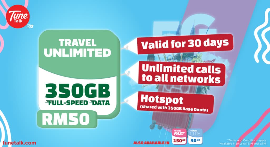 Malaysia 5G SIM Card (Penang International Airport Pickup) (Malaysia 5G SIM Card - Travel LITE (40GB Data))