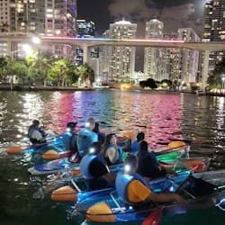 Miami: Guided LED-Lit Kayak Night Tour + Drinks