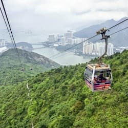 Ngong Ping Cable Car Roundtrip: One-way Standard + One-way Crystal Plus Cabin