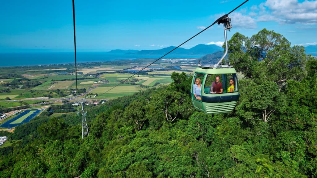 Skyrail Rainforest Cableway with Optional Kuranda Scenic Train Ticket and Hotel Pick-Up (Pick-up from Cairns + One-Way Skyrail from Smithfield to Kuranda + One-way Kuranda Scenic Railway to Cairns Central Railway Station (3:30 PM))